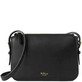 Mulberry Clovelly Pouch Black Micro Classic Grain